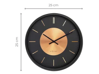 Wandklok NeXtime Retro II 25cm zwart/koper metaal - 8
