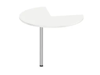 aanbouwtafel,i.h.v.,HxØ 720-840x1000mm,driekwartrond,Bl-wit - 1