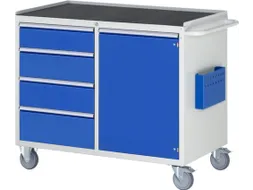 gereedschapswagen 975x1145x650mm metaalblad 450kg 4 laden+kast RAL5010