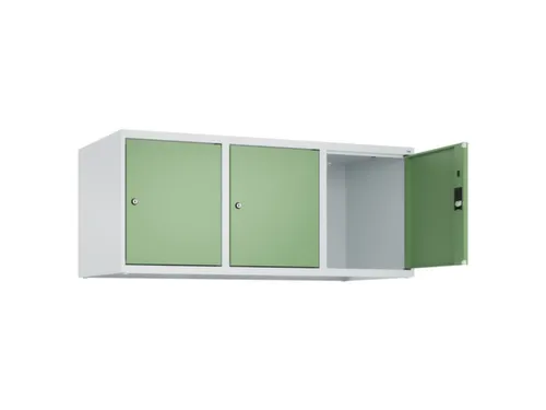 opzetkast,v. locker,3vak.,vak B 400mm,HxBxD 500x1200x500mm,vleugeldeur