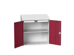 lessenaarkast 1130x1050x550mm 1 legbord en 2 laden RAL7035+RAL3004