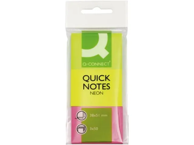 Quick Notes Index 38x51mm 3x Neon Blokken Met 50 Tabs
