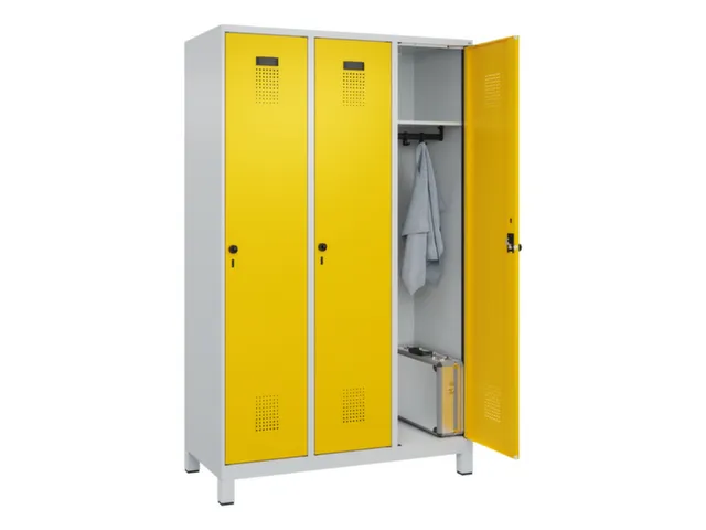 locker,HxBxD 1950x1200x500mm,3vak,vak B 400mm,draaigrendel,voeten