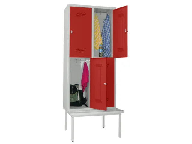 banklocker,dubbeldeks,HxBxD 2150x800x800mm,RAL7035,front RAL3000