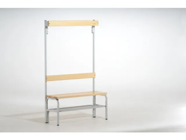 omkleedbank,HxLxD 1650x1015x375mm,houten lijst,frame staal RAL7035