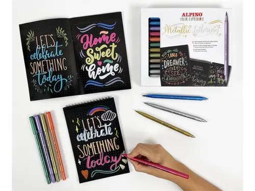 Color Experience Metallic Lettering dualmarkers set van 12 stiften