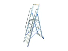 verrijdbare treden-platformladder eenzijdig 7treden stand H 1 65m