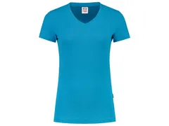 Tricorp 101008 T-shirt dames V-hals fitted turkoois maat 2XL