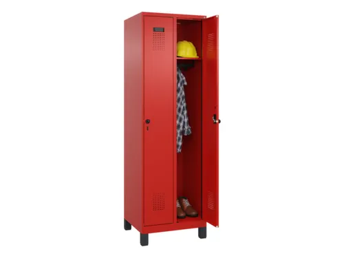 locker,HxBxD 1950x600x500mm,2vak,vak B 300mm,draaigrendel,voeten