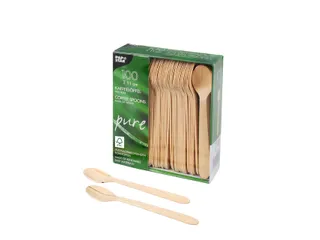 Koffielepel Papstar 110mm hout 100 stuks - 1