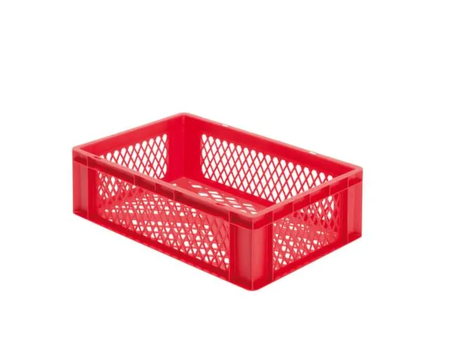 Euronorm-stapelbak 33l 175x600x400mm Wanden/bodem Opengewerkt Rood