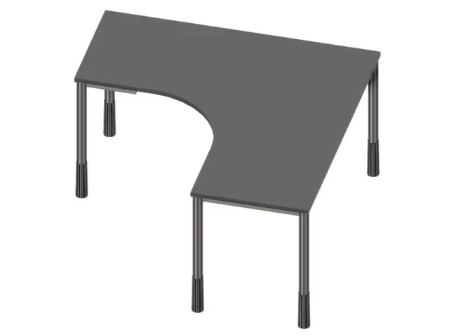 bureau à retour à hauteur réglable,MS-gris foncé