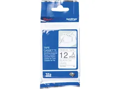 TZe stoffen lint voor P-Touch 12 mm zwart op wit