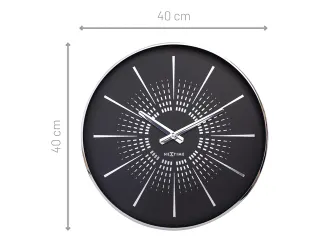 Stille wandklok - 40cm- Zwart - Metaal -NeXtime "Excentric" - 7