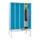 locker met bank,HxBxD 2150x1200x500mm,4vak,RAL7035,front RAL5012