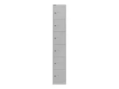 lockerkast,HxBxD 1802x305x457mm,1x6vakken,cil.-slot,romp lichtgrijs
