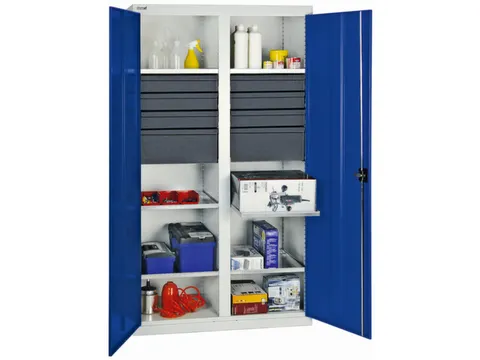 Materiaalkast Hxbxd 1800x1000x500mm 6legborden Uitschuifbaar 8laden