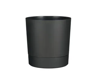 Plantenpot Mica Coco met schotel rond antraciet 29.5 x 28 cm - 1
