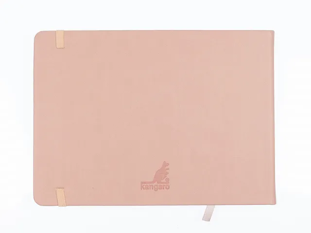 Schetsboek Kangaro A5 landscape oud roze PU HC 80 blad 140gr roomwit m