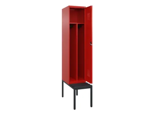 locker met bank,voor scheiding van kleding,HxBxD 2120x400x815mm,1vak