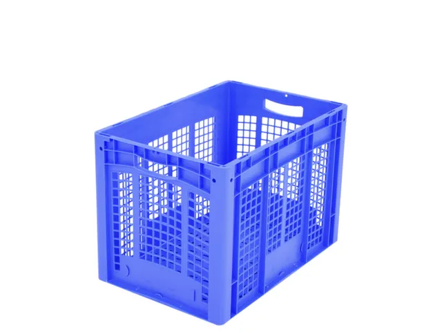 Euronorm Stapelkrat Pp 420x600x400mm Wanden/Bodem Opengewerkt Blauw