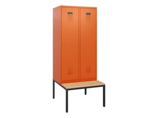 locker met bank,HxBxD 1950x800x815mm,2vak,vak B 400mm,cilinderslot - 2