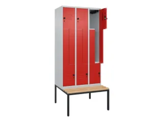 Z-garderobekast,HxBxD 2120x900x815mm,6vak,vak B 300mm,draaigrendel - 2
