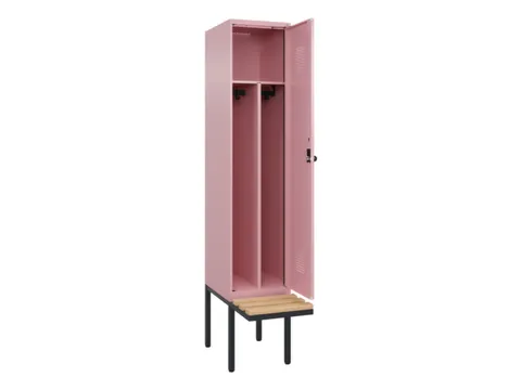 locker met bank,voor scheiding van kleding,HxBxD 2120x400x815mm,1vak