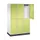 Dubbeldekse garderobekast,HxBxD 1950x1220x600mm,3x2vak.,vak B 360mm