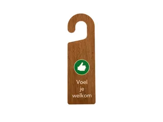 Kunststof deurhanger 250x75mm Voel je welkom - Nu even niet Houtlook - 3