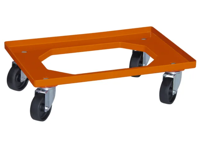 Bakonderwagen 250kg Laadvloer 600x400mm Oranje Kunststof Wielen