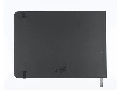Schetsboek Kangaro A5 landscape cold grey PU HC 80 vel 140gr roomwit m
