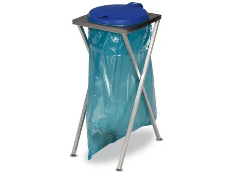 Rvs Afvalverzamelaar 120 Liter Zak 900x400x450mm Handbediening Blauw