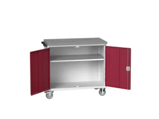 werkbank,verrijdbaar,HxBxD 980x1050x600mm,linoleumblad - 1