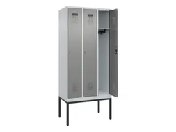 locker,HxBxD 2120x900x500mm,3vak,vak B 300mm,cil.-slot,voetonderstel