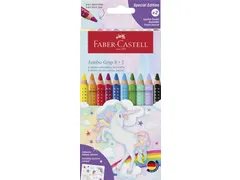 Kleurpotlood Faber-Castell Jumbo Grip Unicorn 8+2 incl. stickervel