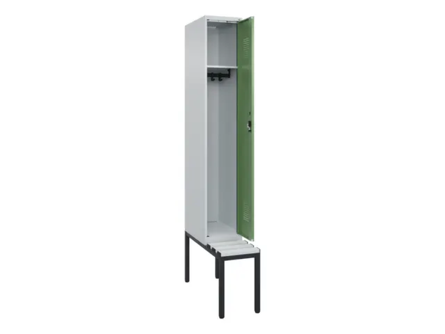 locker met bank,HxBxD 2120x300x815mm,1vak,vak B 300mm,cilinderslot