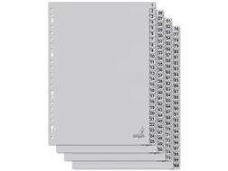 Tabblad ECO Kangaro A4 cijfers 180 grams grijs karton 23-gaats 100-del