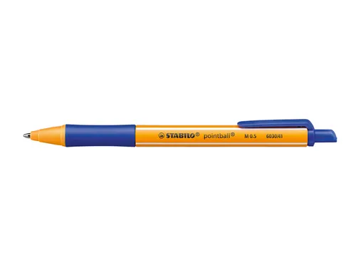 Balpen STABILO pointball 6030/41 medium blauw blister à 2 stuks
