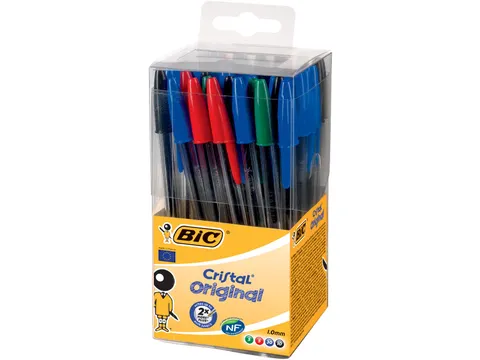 balpen Cristal, doos met 50 stuks in geassorteerde kleuren