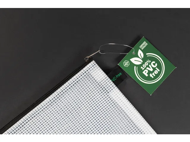 etui B5 PVC-vrij transparant met zwarte rits
