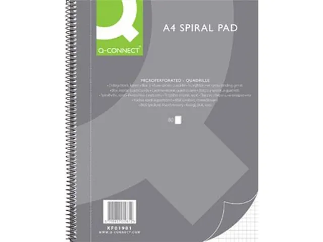 Collegeblok A4 Spiraal Geruit 5mm 80 Vel