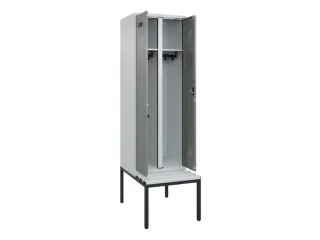 locker met bank,voor scheiding van kleding,HxBxD 2120x600x815mm,2vak - 1