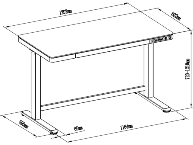 Bureau Assis-Debout électrique Verre Blanc 120cm