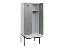 locker met bank,HxBxD 1950x800x815mm,2vak,vak B 400mm,draaigrendel