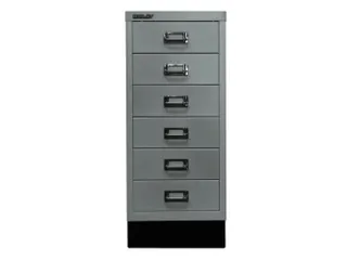 kantoor-ladekast HxBxD 670x279x380mm 6 laden romp zilverkleurig staal - 1
