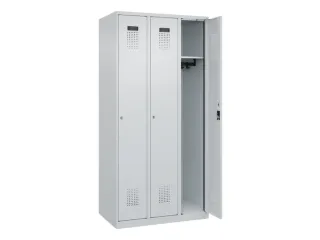 locker,HxBxD 1850x900x500mm,3vak,vak B 300mm,cil.-slot,staand op vloer - 2