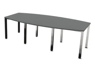 vergadertafel,HxBxD 740x2400x1200mm,vatvormig,MS-donkergrijs - 3