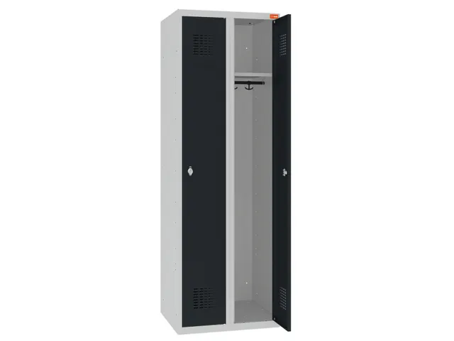 lockerkast,HxBxD 1800x600x500mm,2vak,draaigrendel,sokkel,romp RAL7035