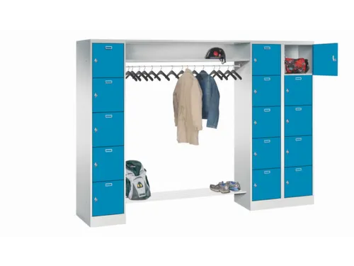 personeelsgarderobe draaigr. 1950x2550x500mm 3x5 vakken 400mm RAL5012